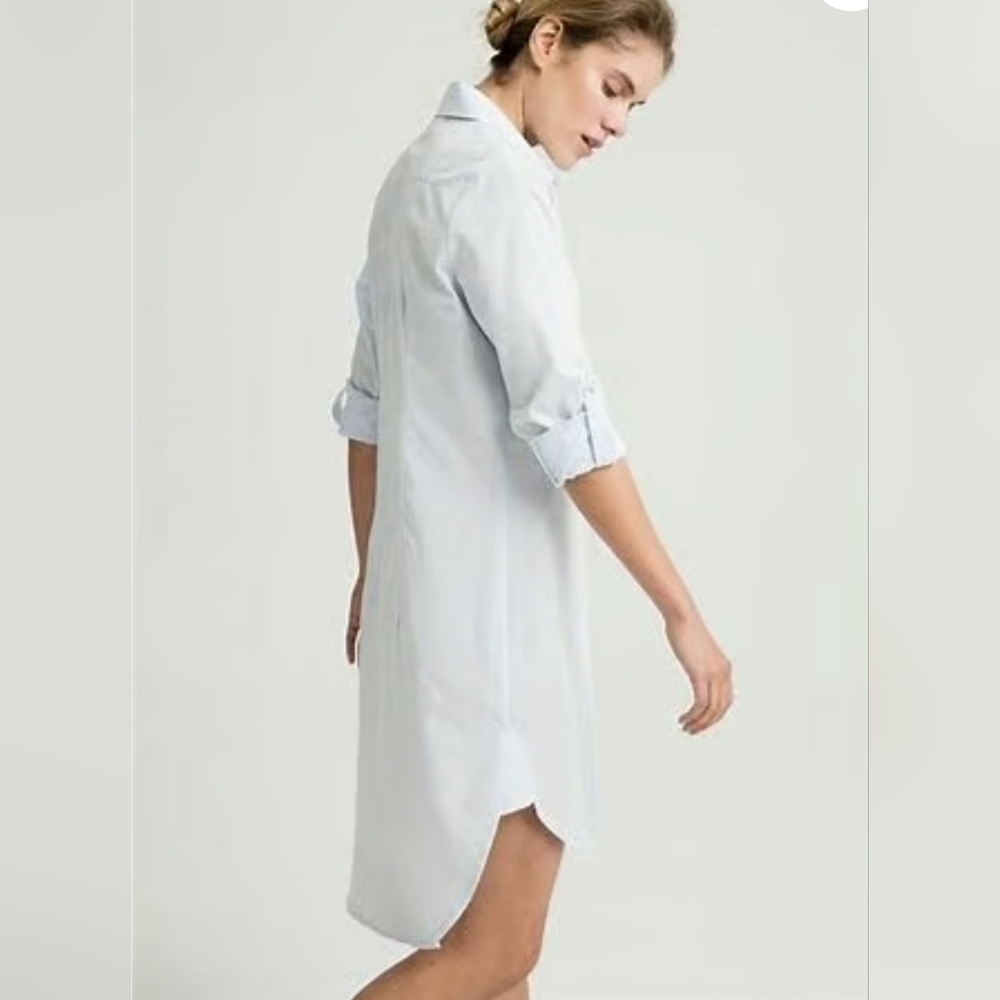 NWT! Harshman,  Willow Shirt Dress, White/Rose Pink Stripes, Medium -MSRP $244 - Picture 6 of 13